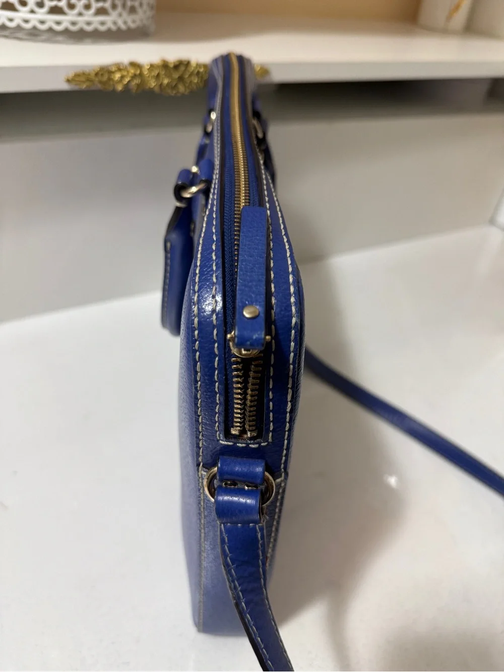 Kate Spade New York Blue Leather Satchel Crossbody